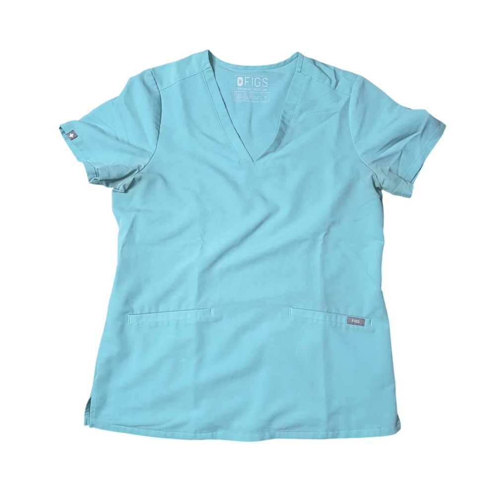 FIGS V-Neck Scrub Top Womens Small Teal Good FW1100 Technical‎ Collection